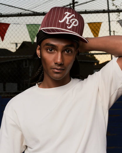 Deep Red Pinstripe Hat