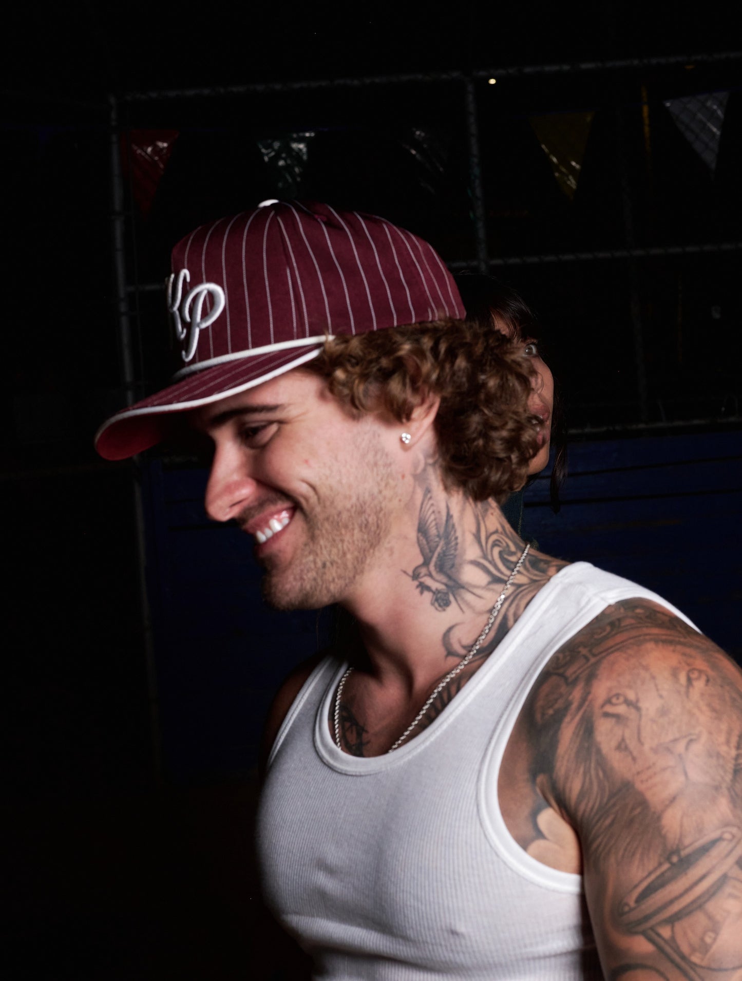 Deep Red Pinstripe Hat