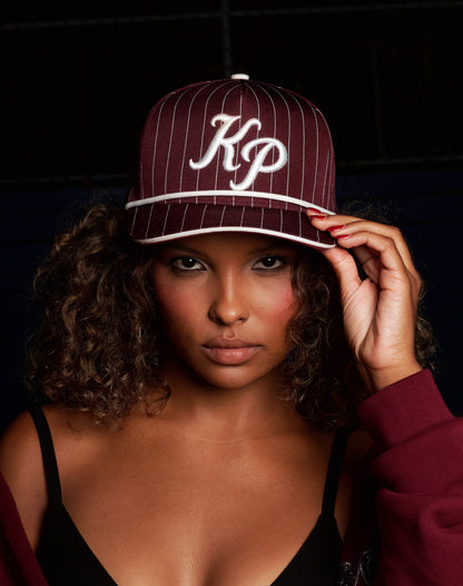 Deep Red Pinstripe Hat