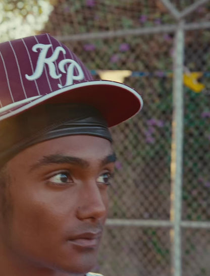 Deep Red Pinstripe Hat
